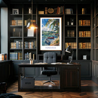 Honduras Coastal Serenity Watercolor Travel Poster PosterGoat