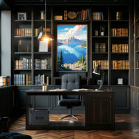 Crater Lake Scenic Tranquility National Park Poster