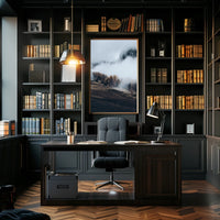 Misty Autumn Mountain Landscape Photorealistic Art Print