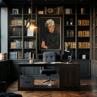 Mysterious Portrait In Black Poster