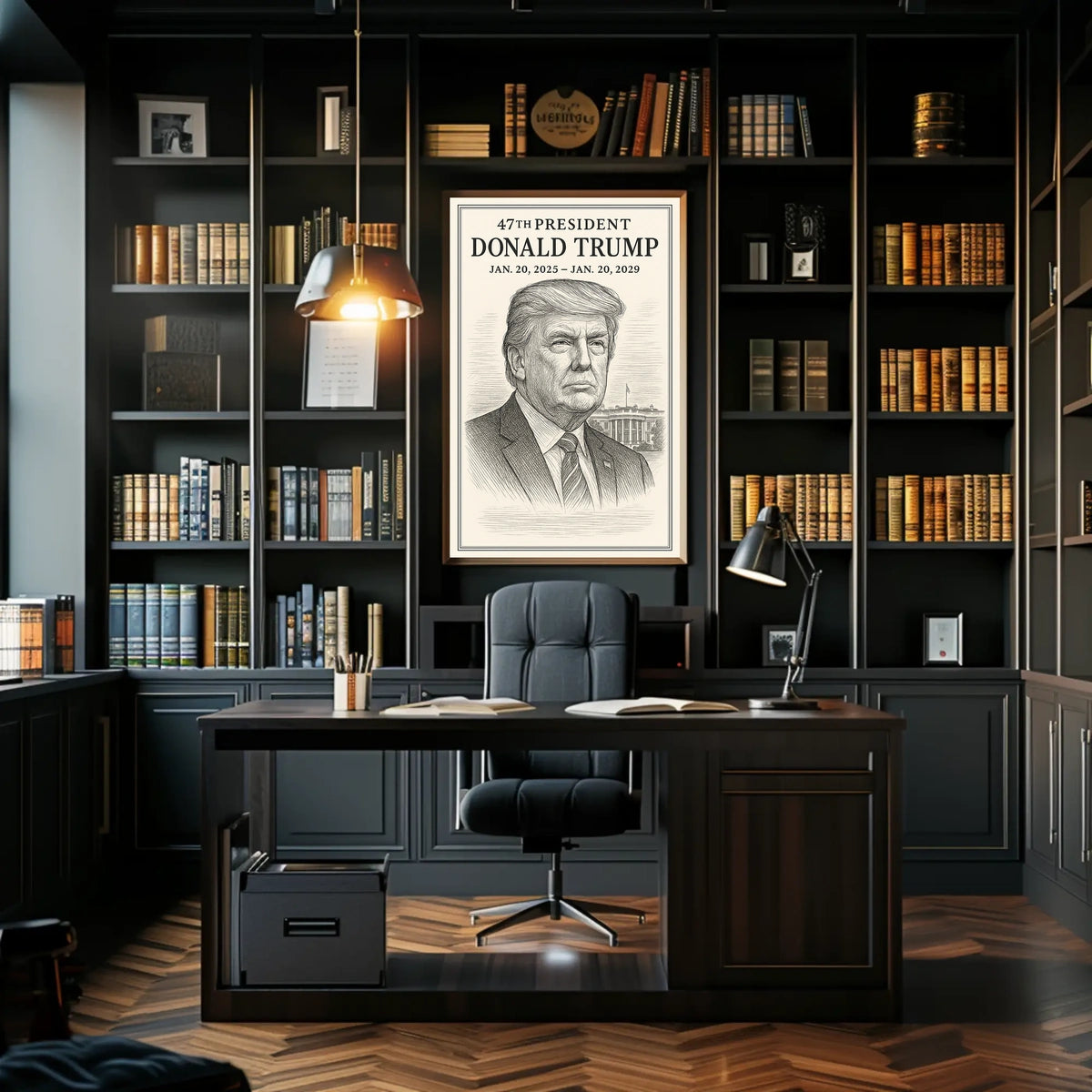 Trump Statesman Command Portrait Classic Leadership Style Patriotic Timeless Collector Poster