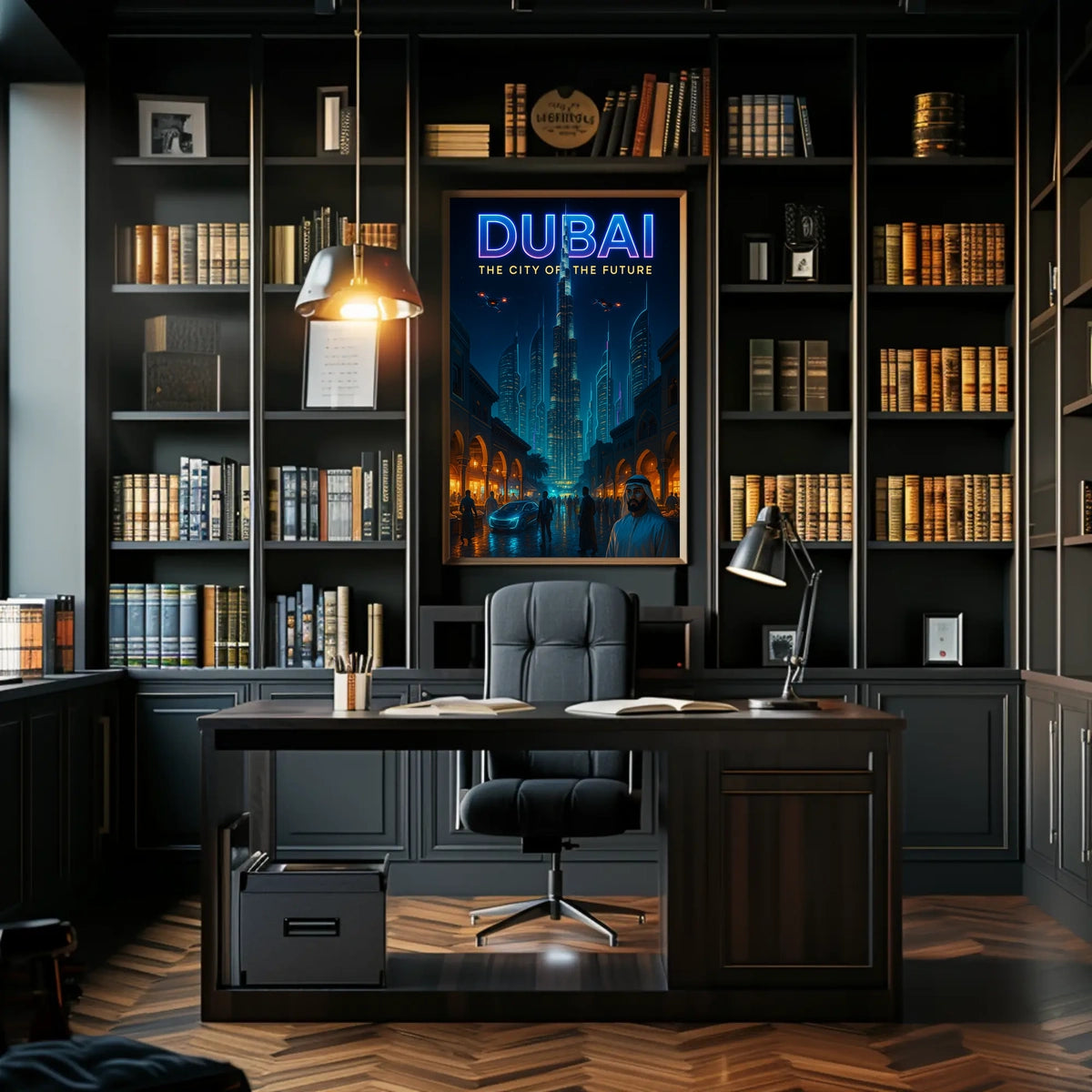 Dubai City Of The Future Poster Futuristic Skyline Decor