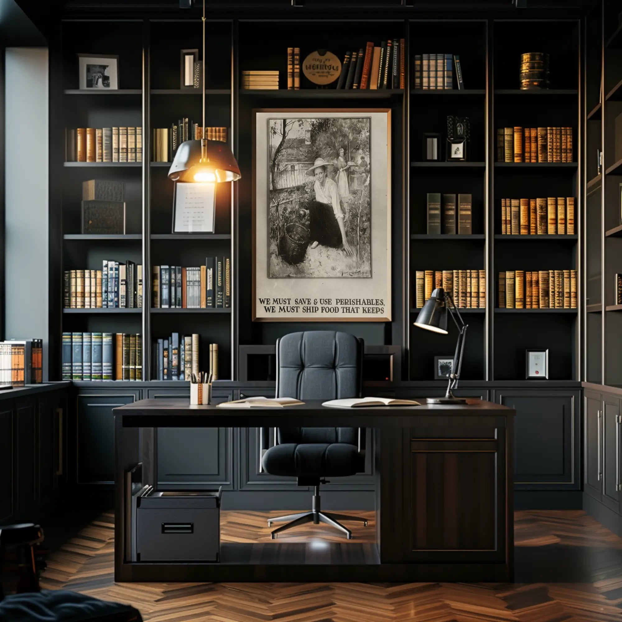 Vintage Wartime Propaganda Poster: Patriotic Resource Management Art PosterGoat