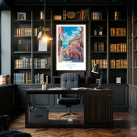 Colorful Streets of Girona Poster