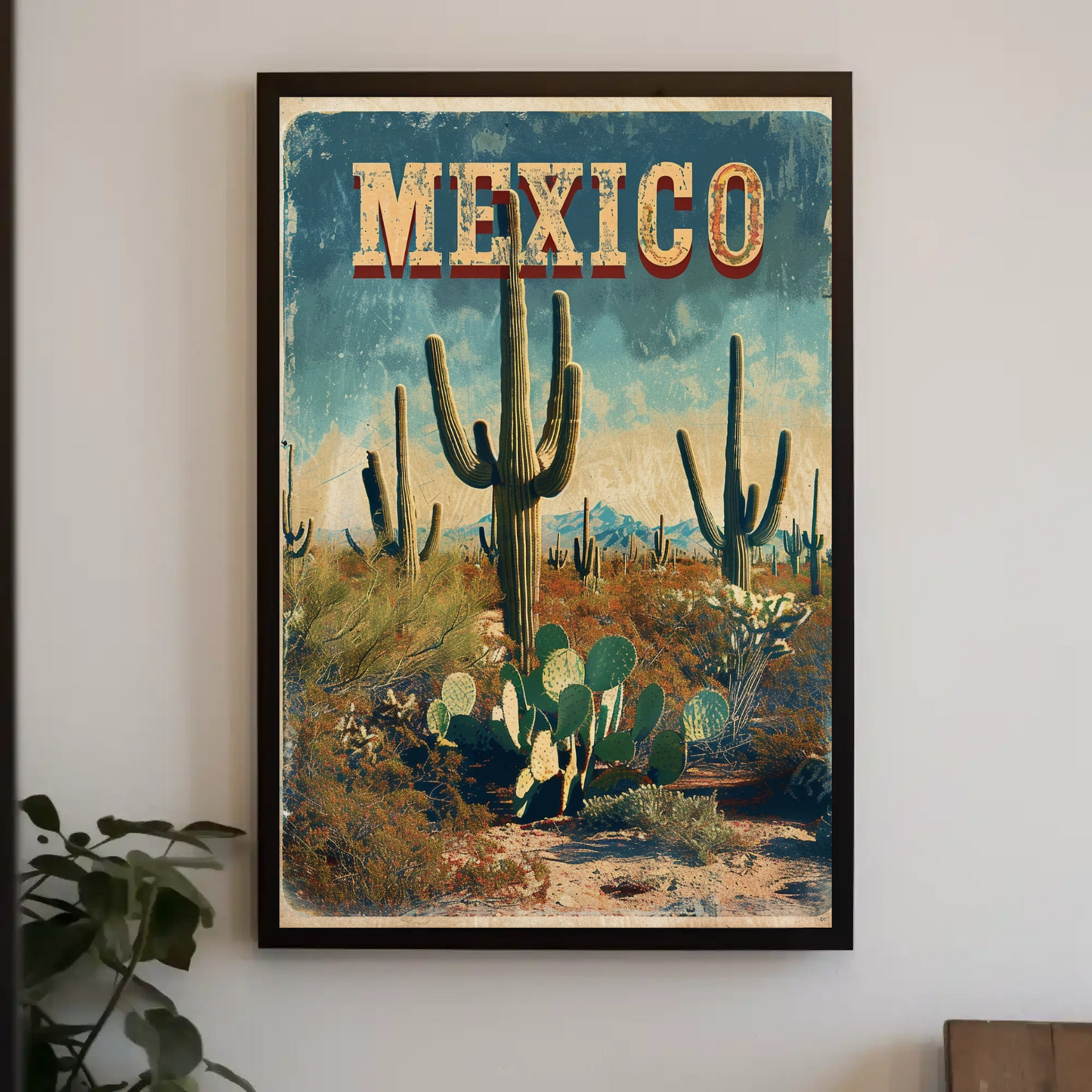 Mexico Desert Vintage Poster