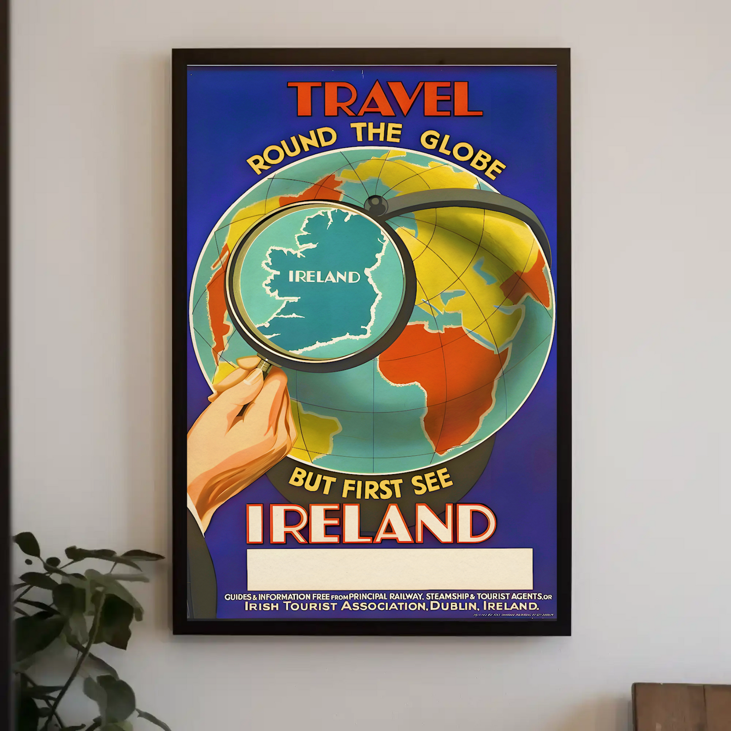 Vintage Poster - Travel Ireland Globe