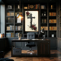 Gothic Cross And Roses Poster