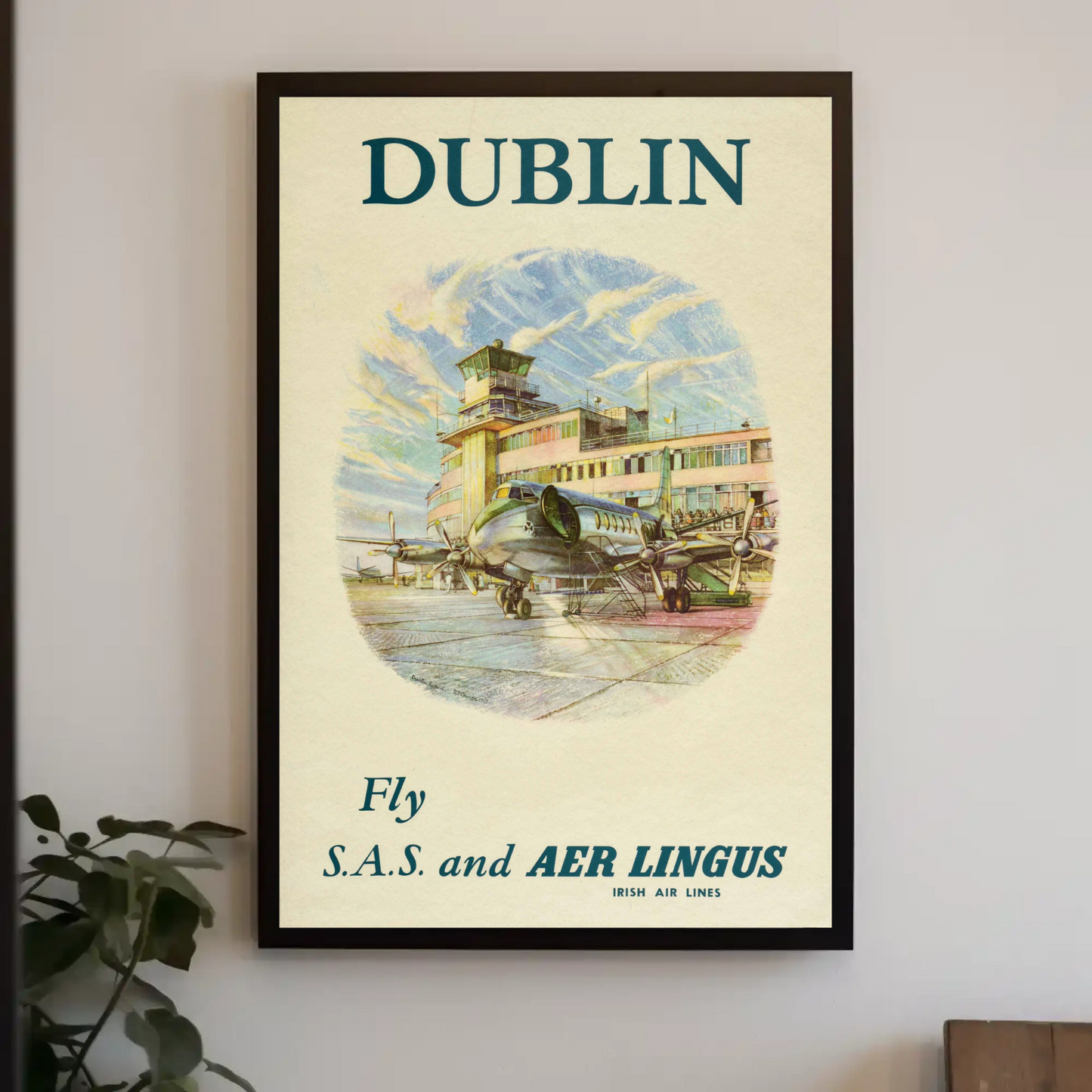 Vintage Poster - Dublin Aer Lingus Airport