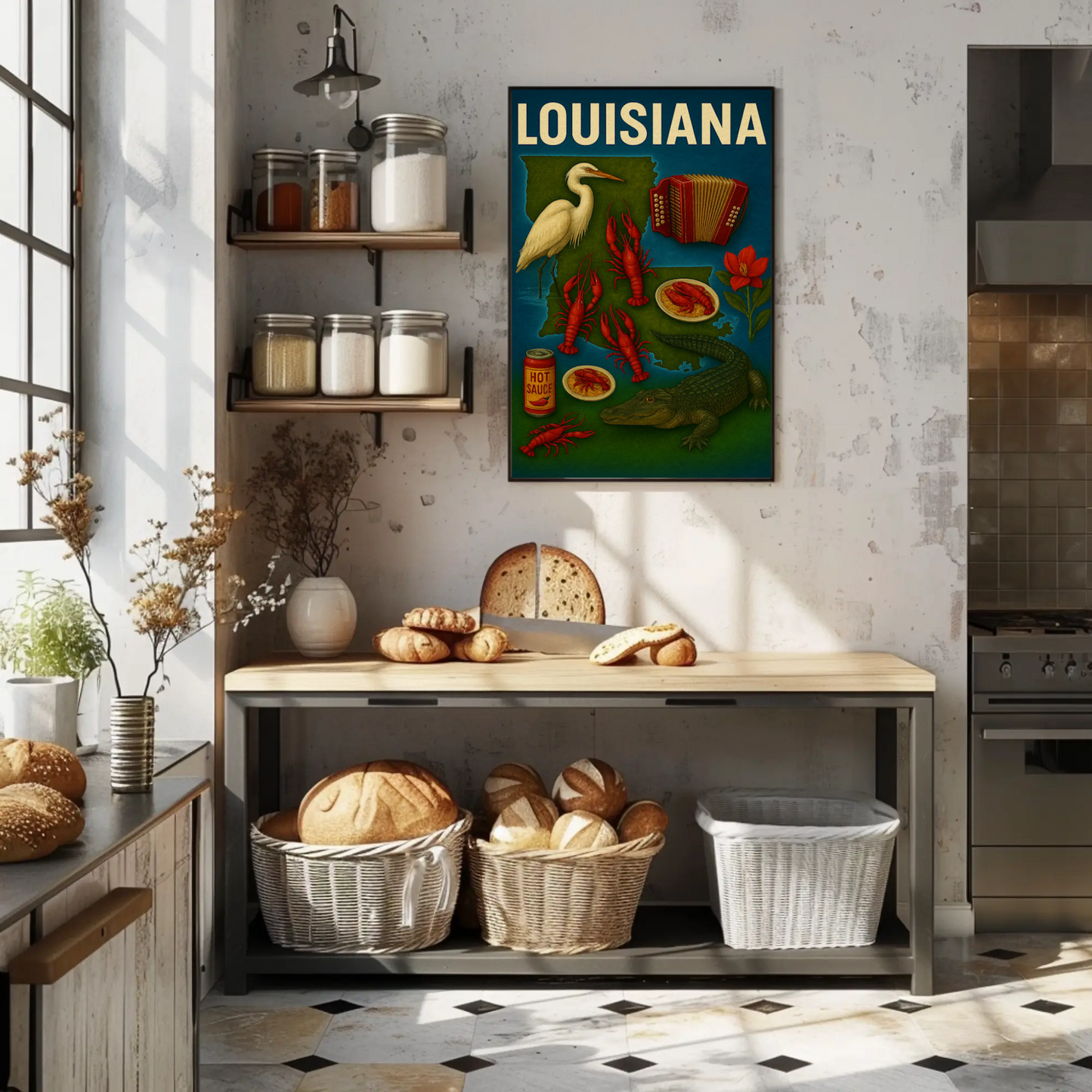 Louisiana Culture Food Music Alligator Bayou Poster