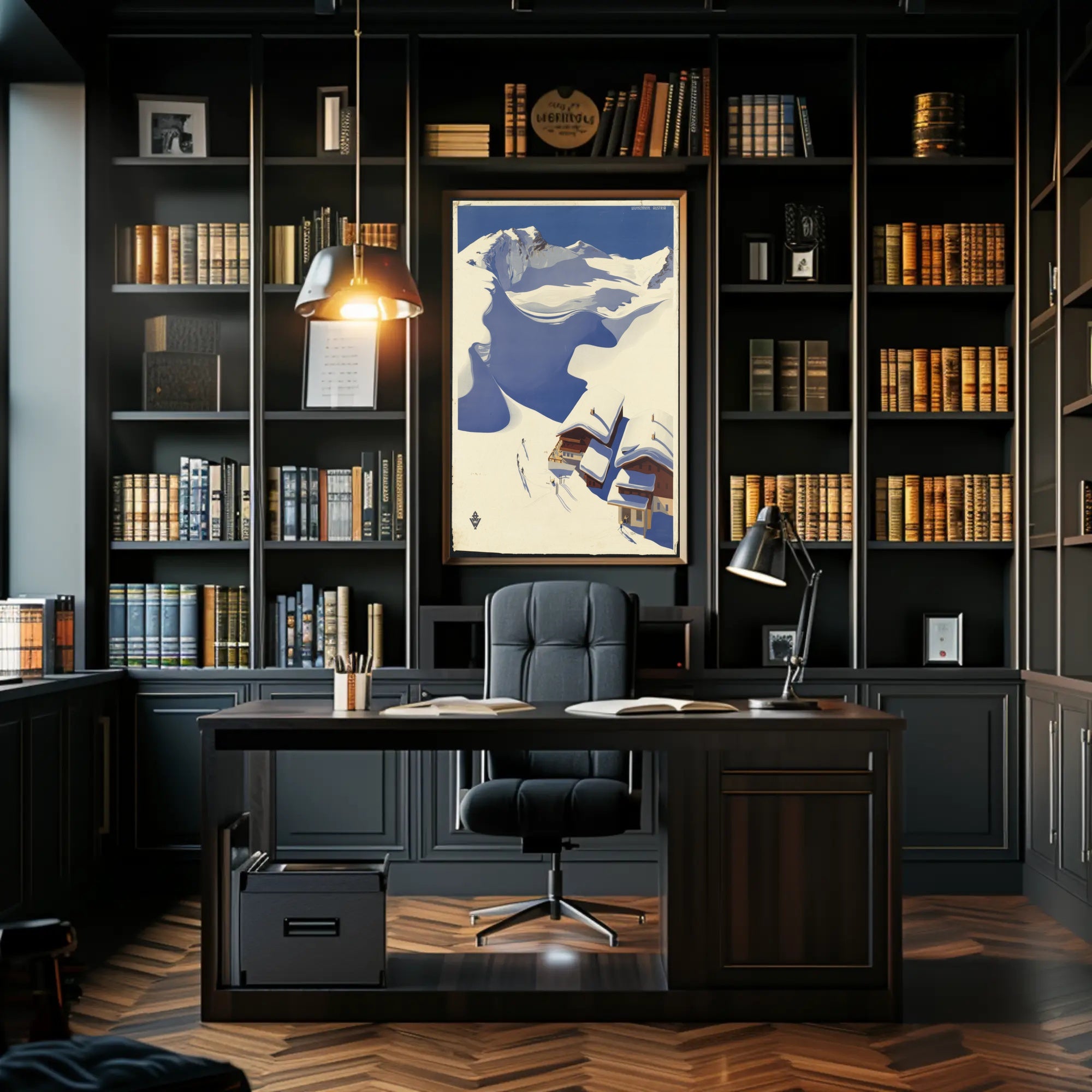 Vivid Vintage Ski Adventure in Austria Travel Poster PosterGoat