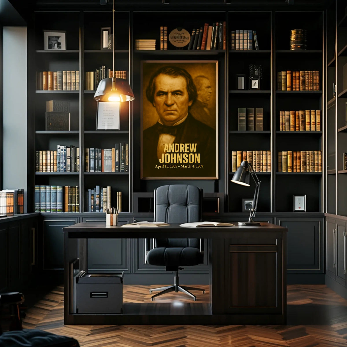 Andrew Johnson Presidential Poster Vintage Analog Film Aesthetic Historic Portrait Wall Art Print