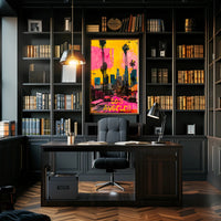 Vibrant Los Angeles Skyline Pop Art Urban Cityscape Poster