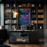 Tokyo Shibuya Crossing Neon Cityscape Urban or Cityscape Poster