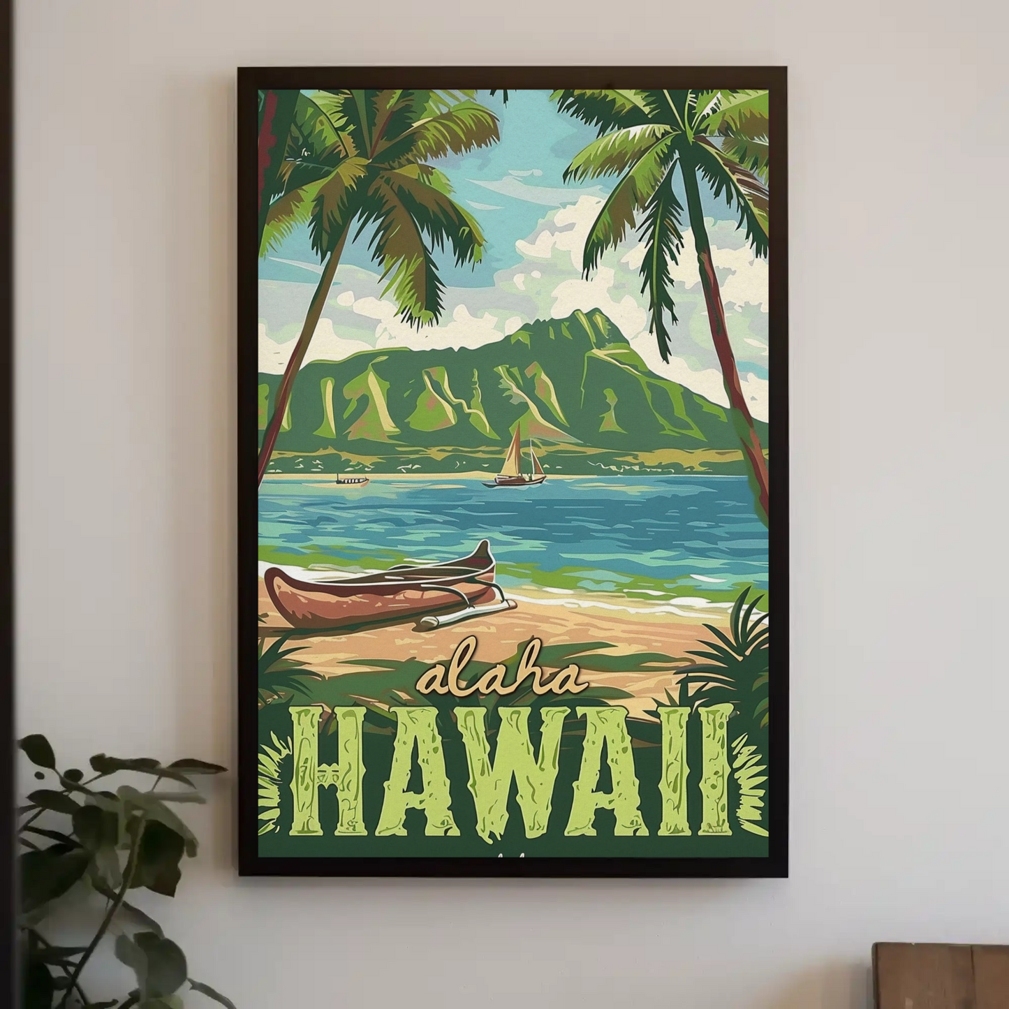 Vintage Poster Aloha Hawaii Beach