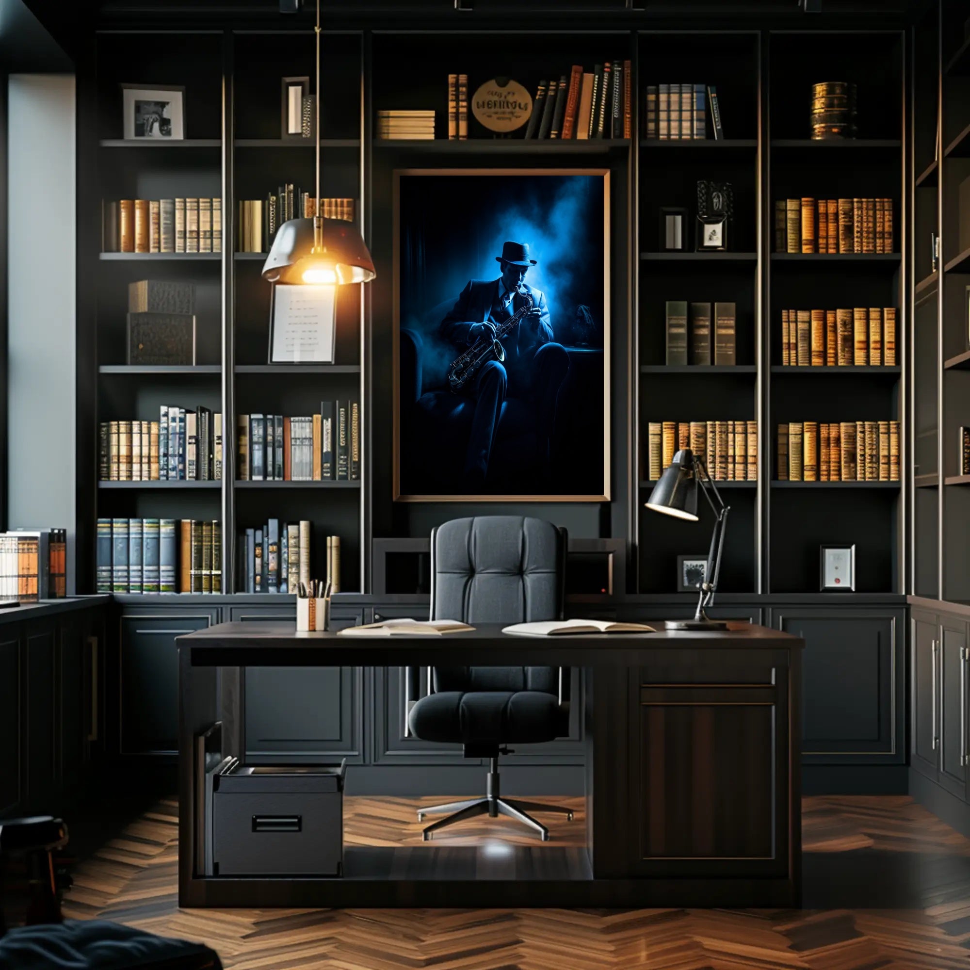 Saxophone in the Shadows Poster