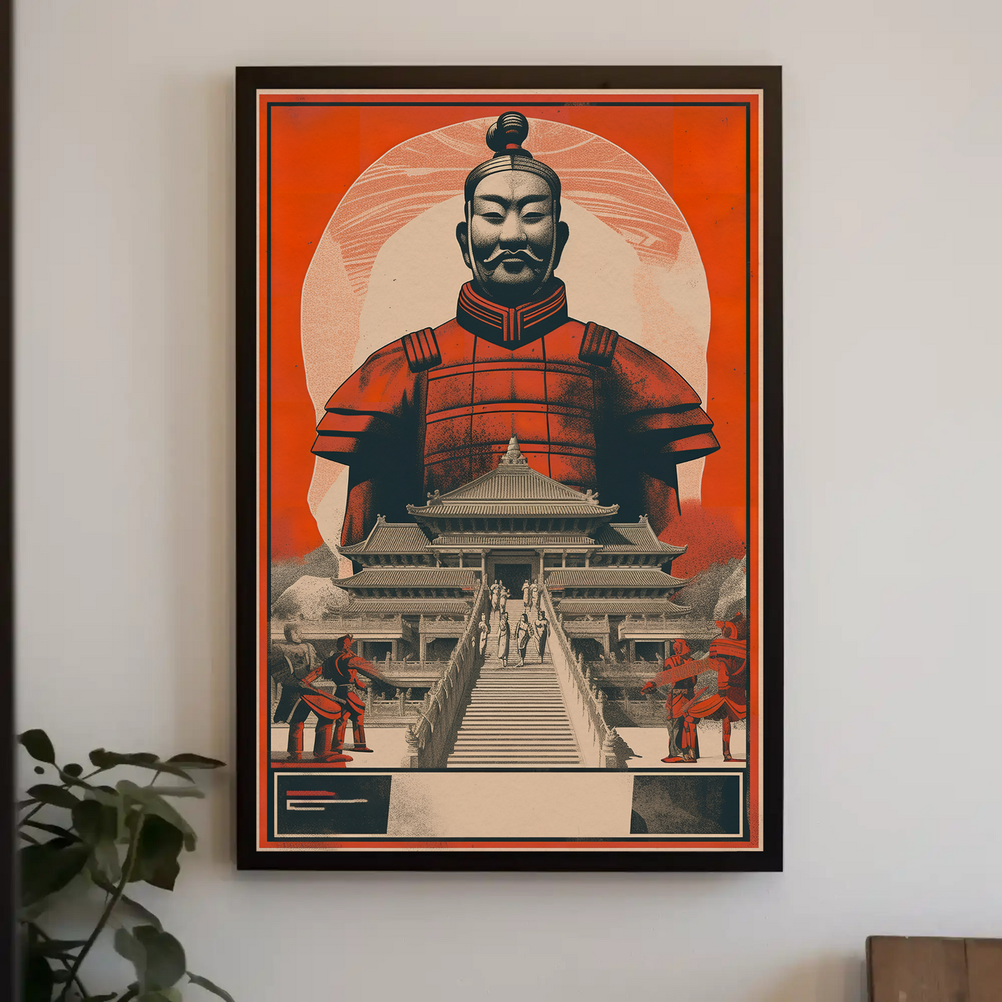 Terracotta Warrior Xian China Palace Vintage Travel Poster