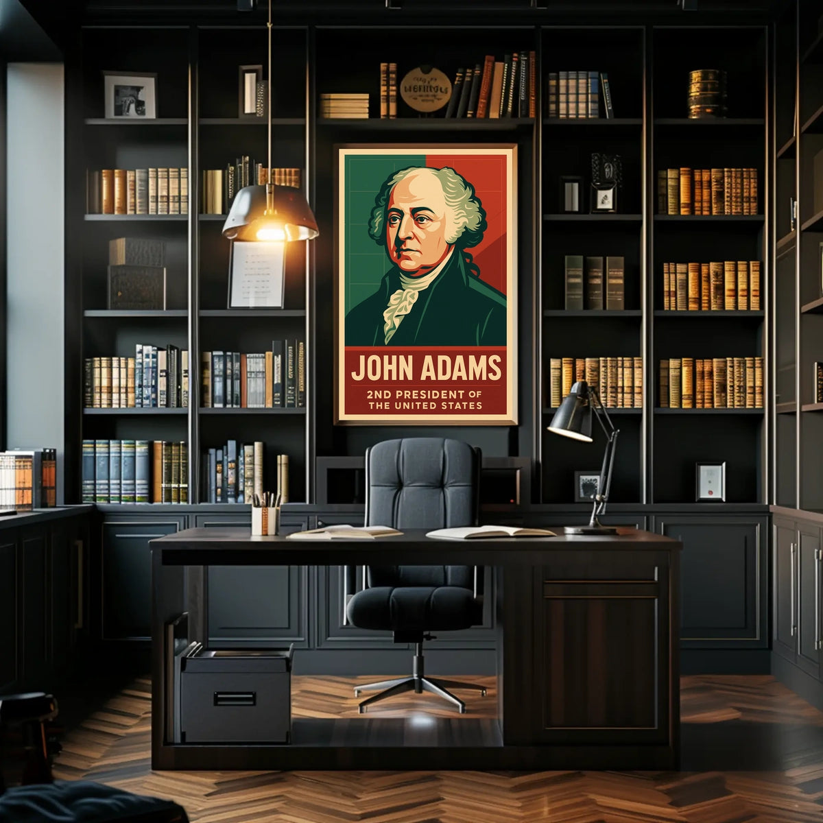 John Adams Second President Patriotism Typography Poster
