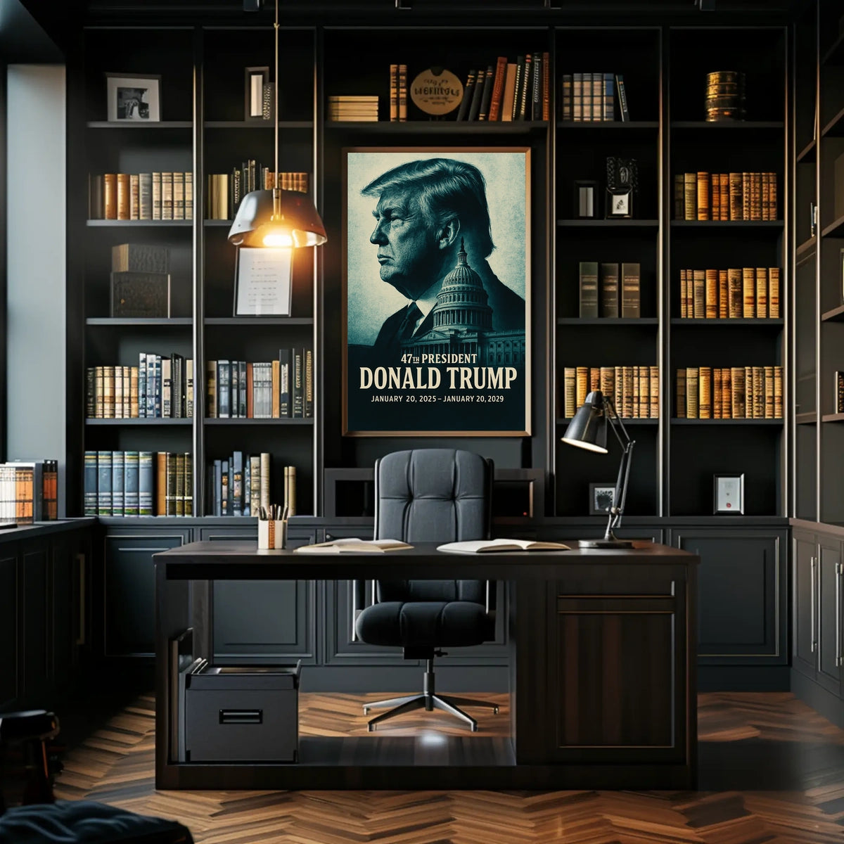 Iconic Donald Trump 47th President Leadership American History Scenic Art Poster