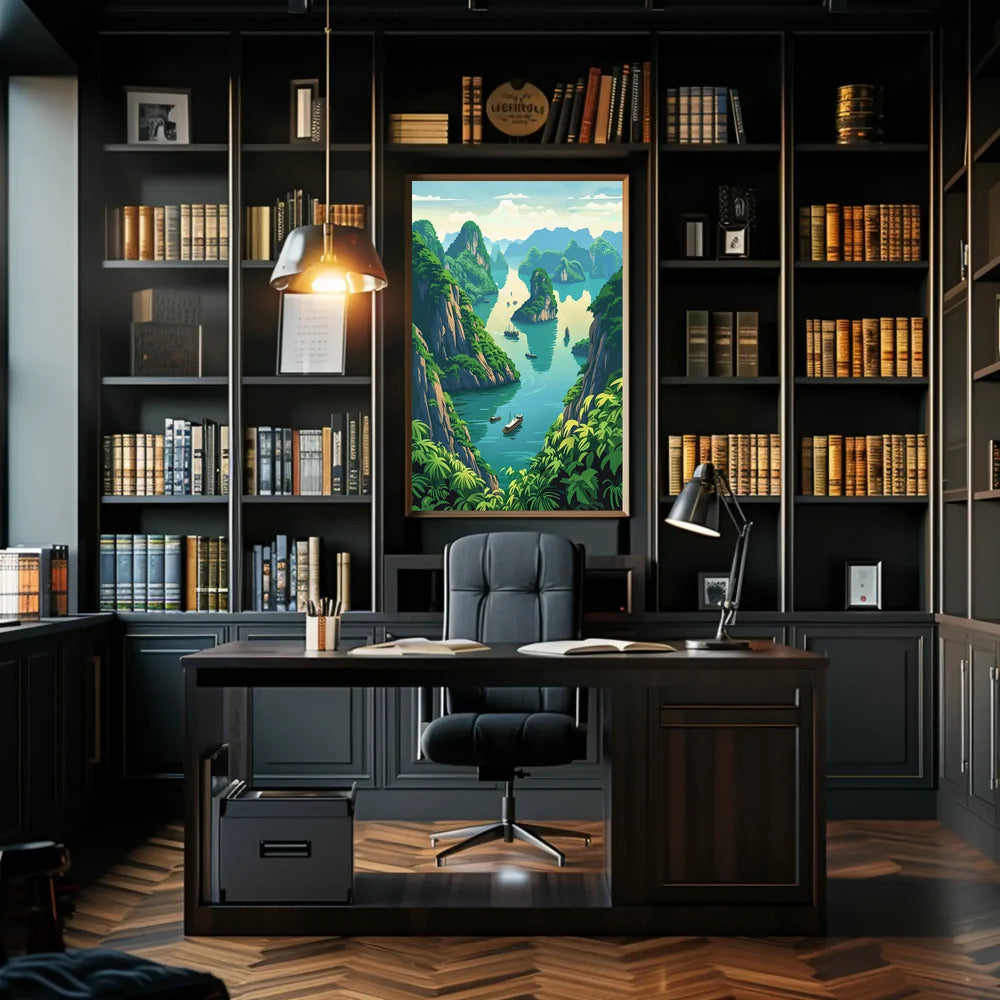 Tropical Seascape Poster: Halong Bay Adventure Art