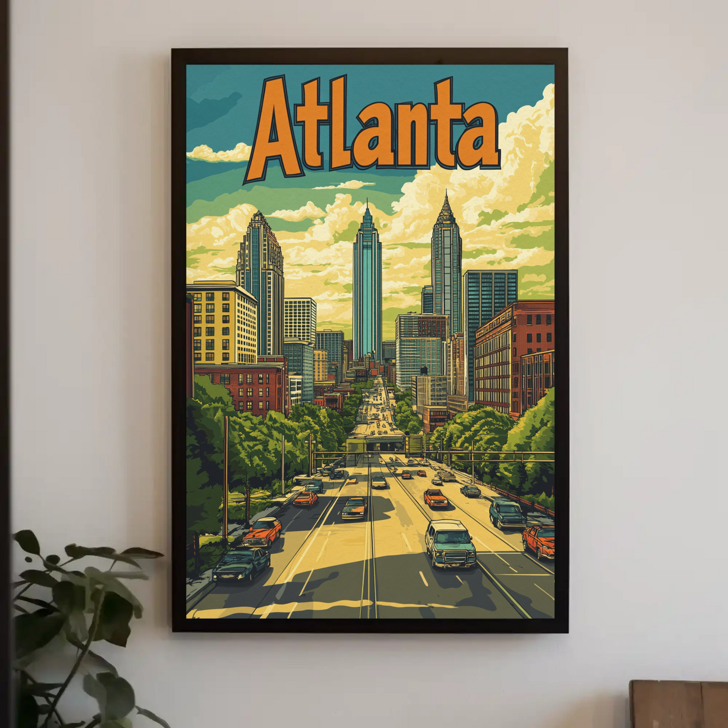 Atlanta Georgia Skyline Vintage Poster