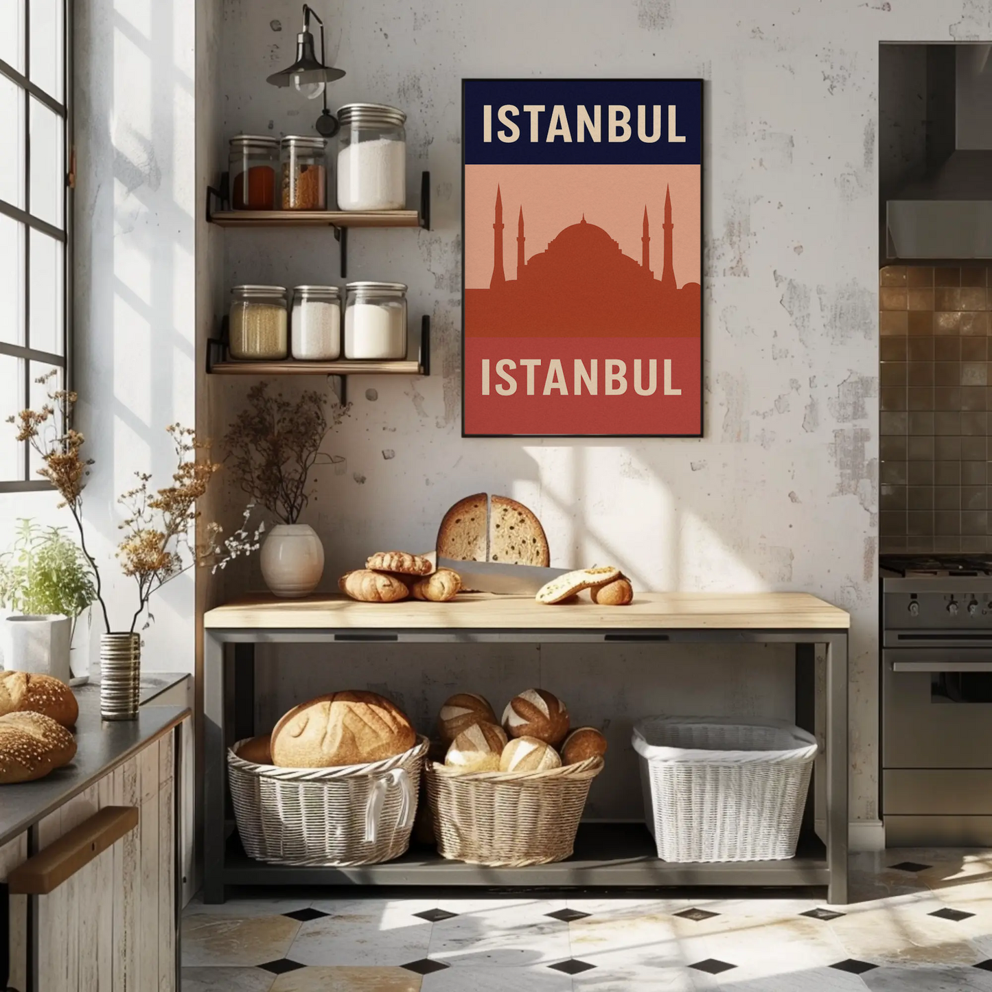 Istanbul Turkey Mosque Silhouette Minimal Poster