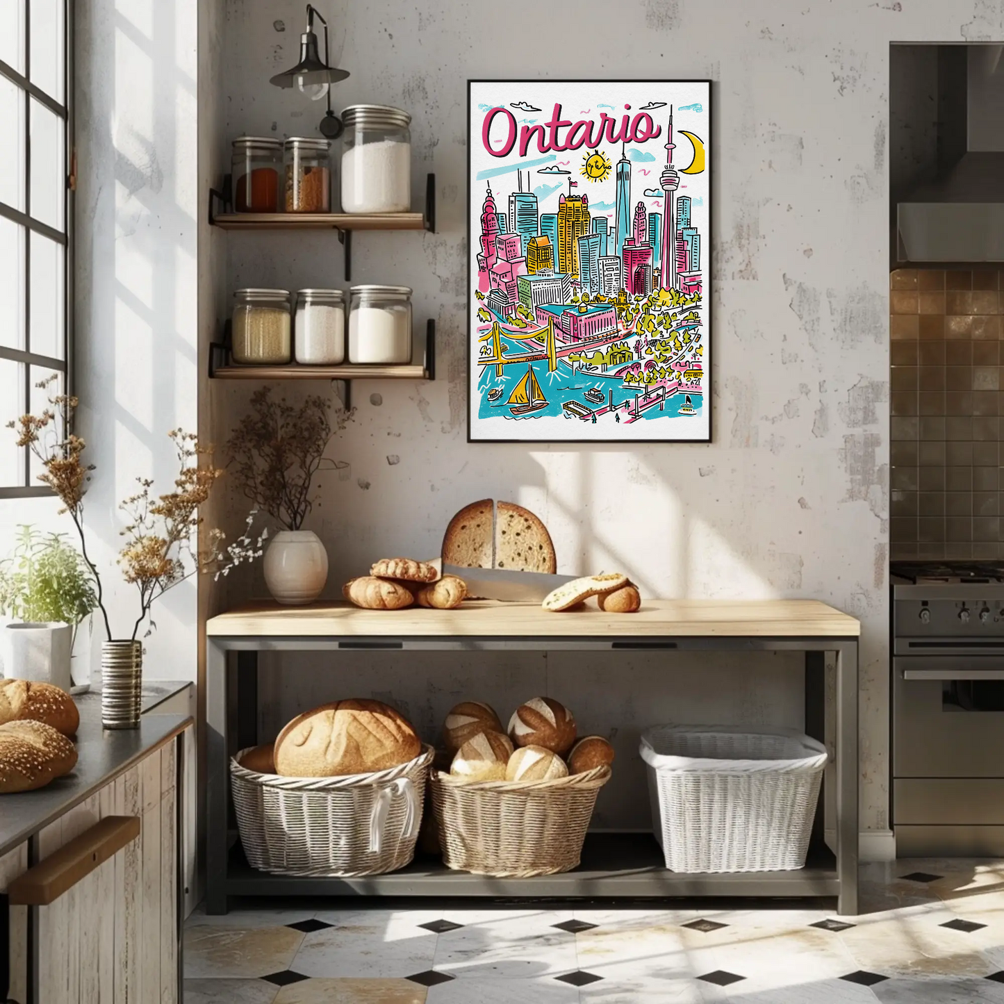 Ontario Canada Skyline and Harbor Travel Poster