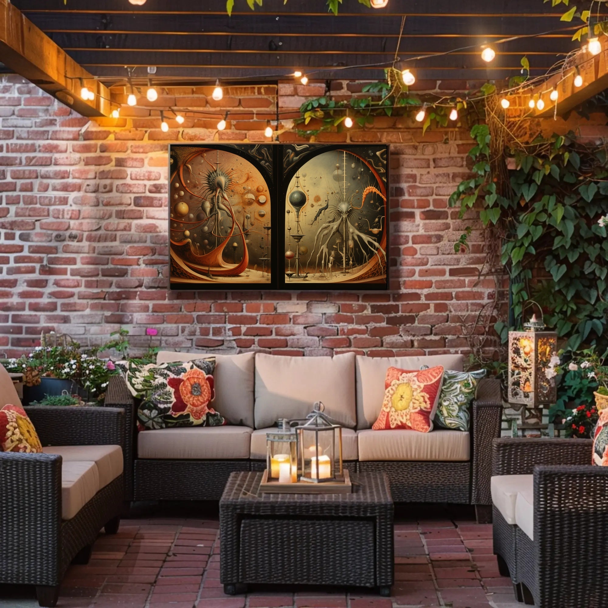 Surreal Alien Landscapes Futuristic Sci-Fi Poster