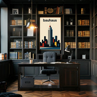 Modernist Skyline Geometric Design Poster - Abstract, Artistic, or Pop Culture Poster