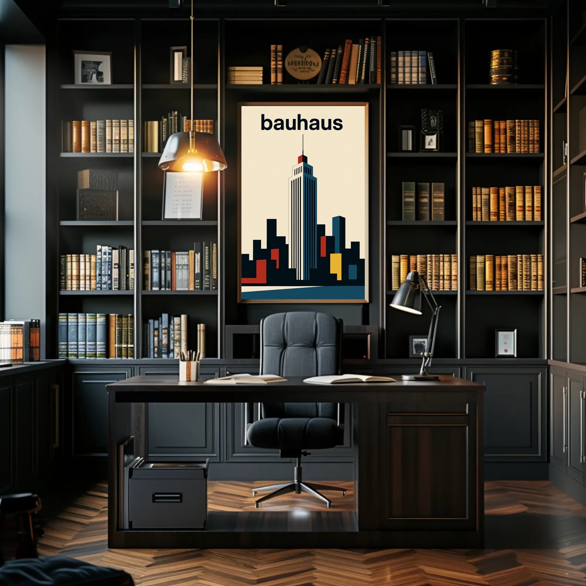 Modernist Skyline Geometric Design Poster - Abstract, Artistic, or Pop Culture Poster