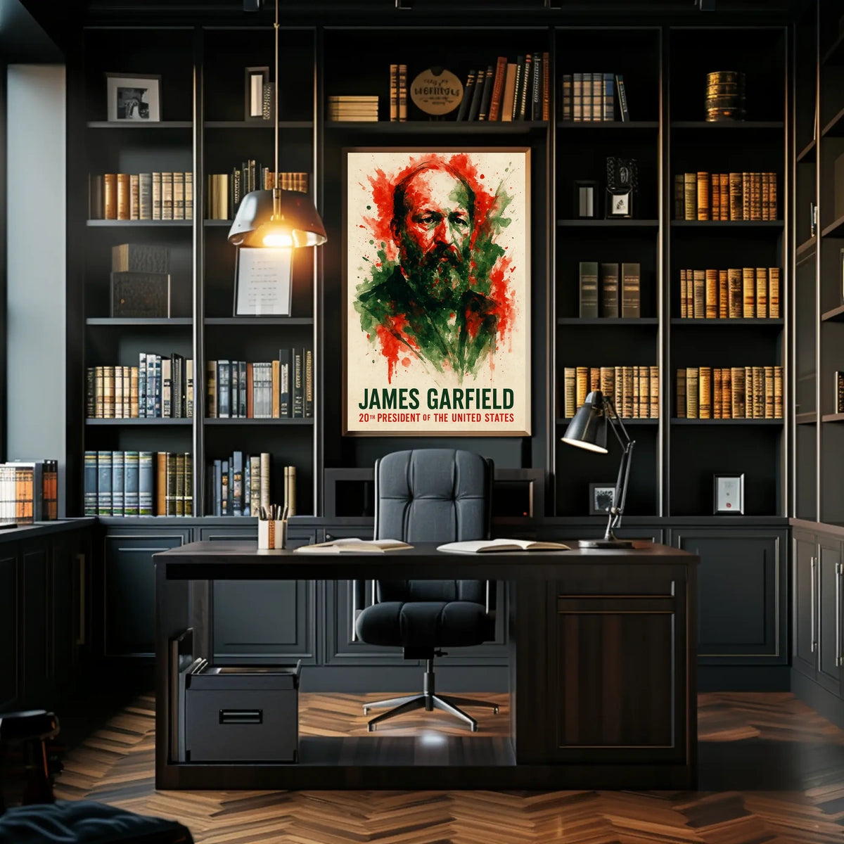 James Garfield Abstract Watercolor Portrait Historical Poster