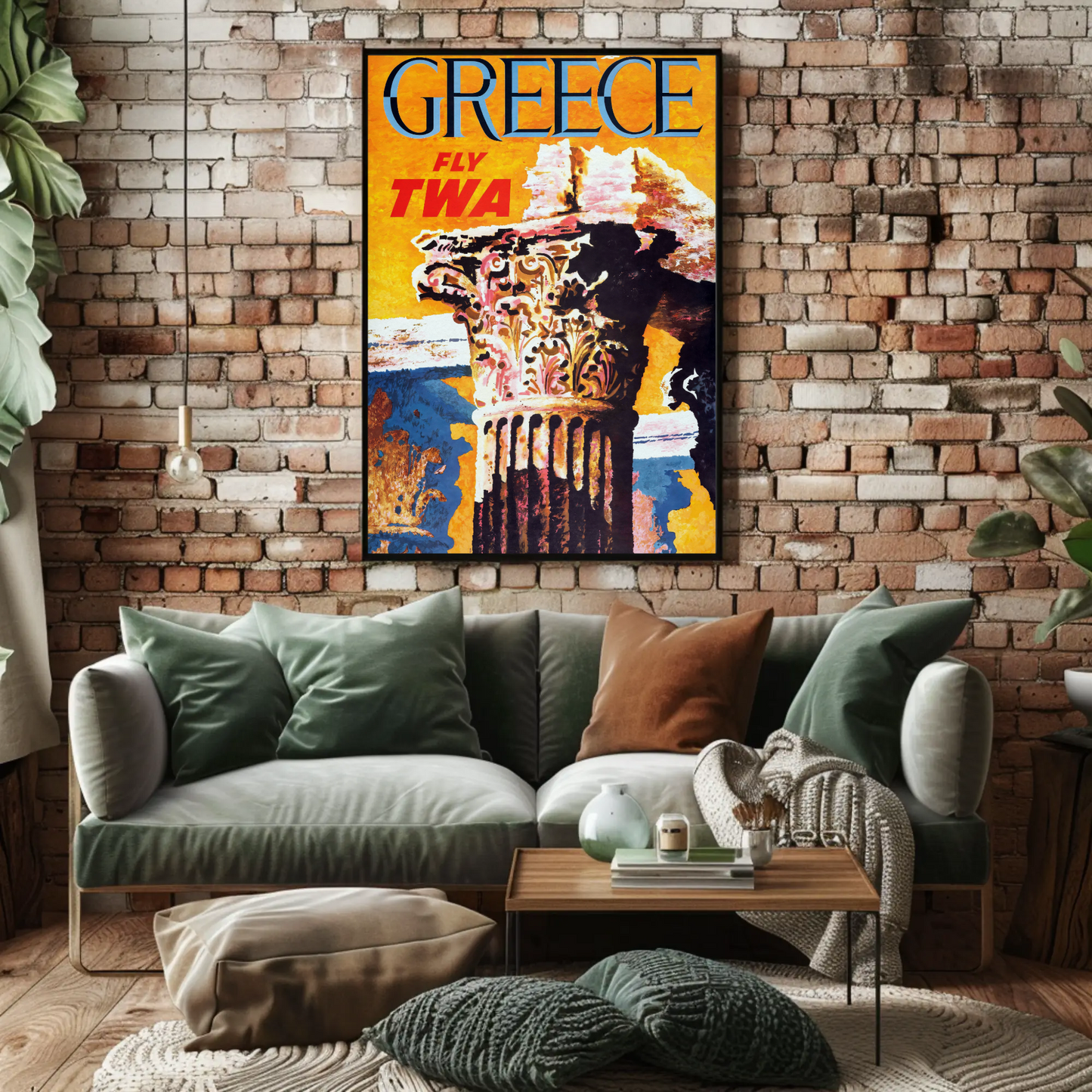 Fly TWA to Greece Travel Poster by David Klein