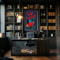 The Surf Station Neon Art Poster PosterGoat