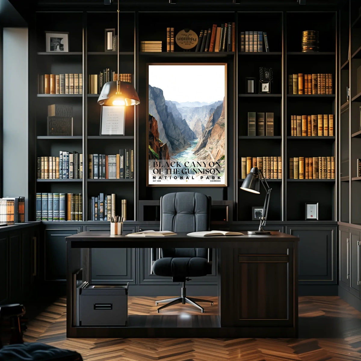 Black Canyon of the Gunnison Watercolor Wall Art Poster