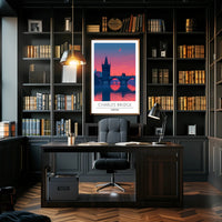 Charles Bridge Twilight Artistry Cultural or Heritage Poster