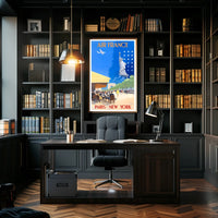 Air France Travel Poster Vintage Paris New York Wall Art