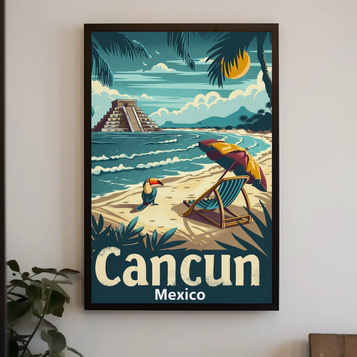Vintage Travel Poster - Cancun Mexico Tropical Paradise