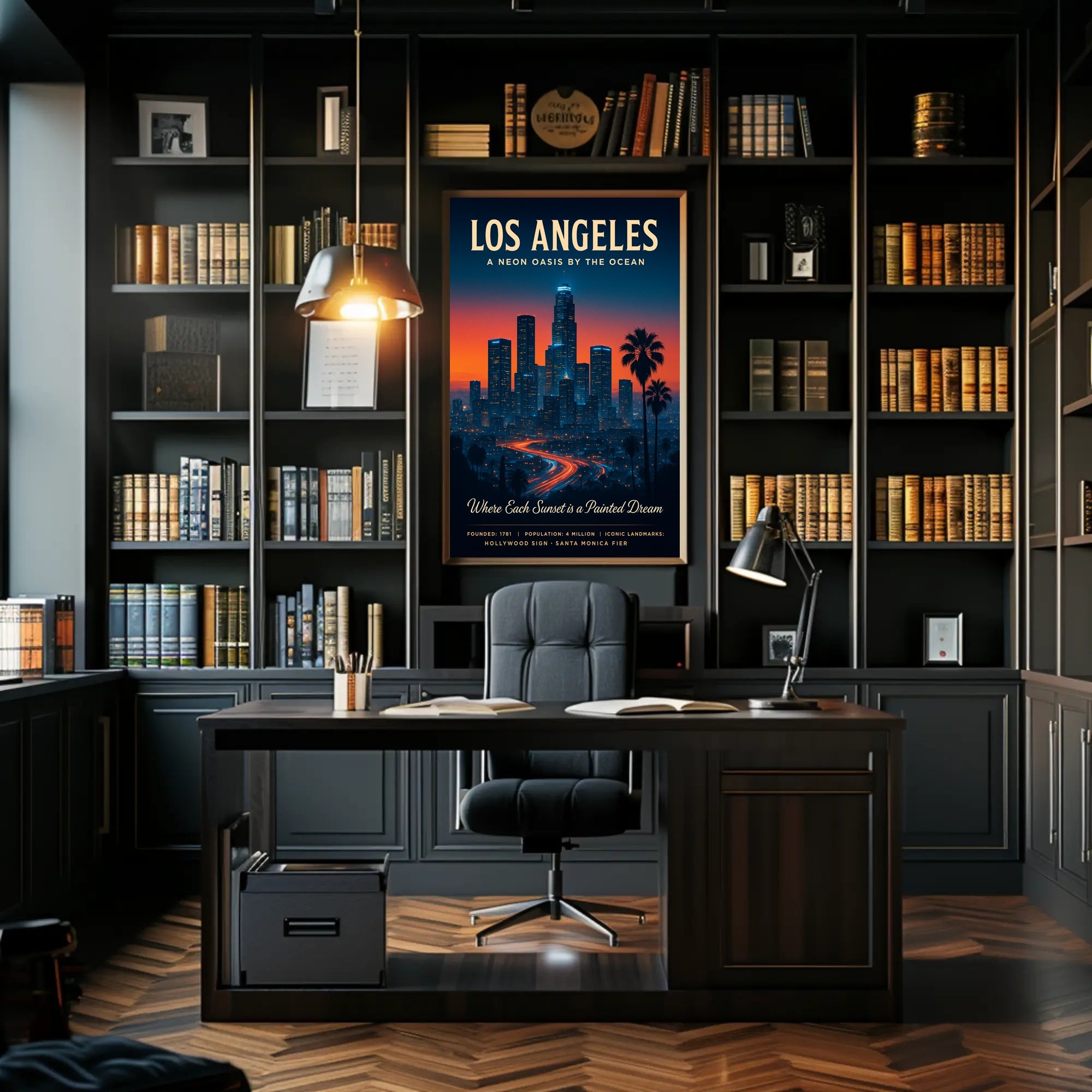 Los Angeles A Neon Oasis Poster PosterGoat