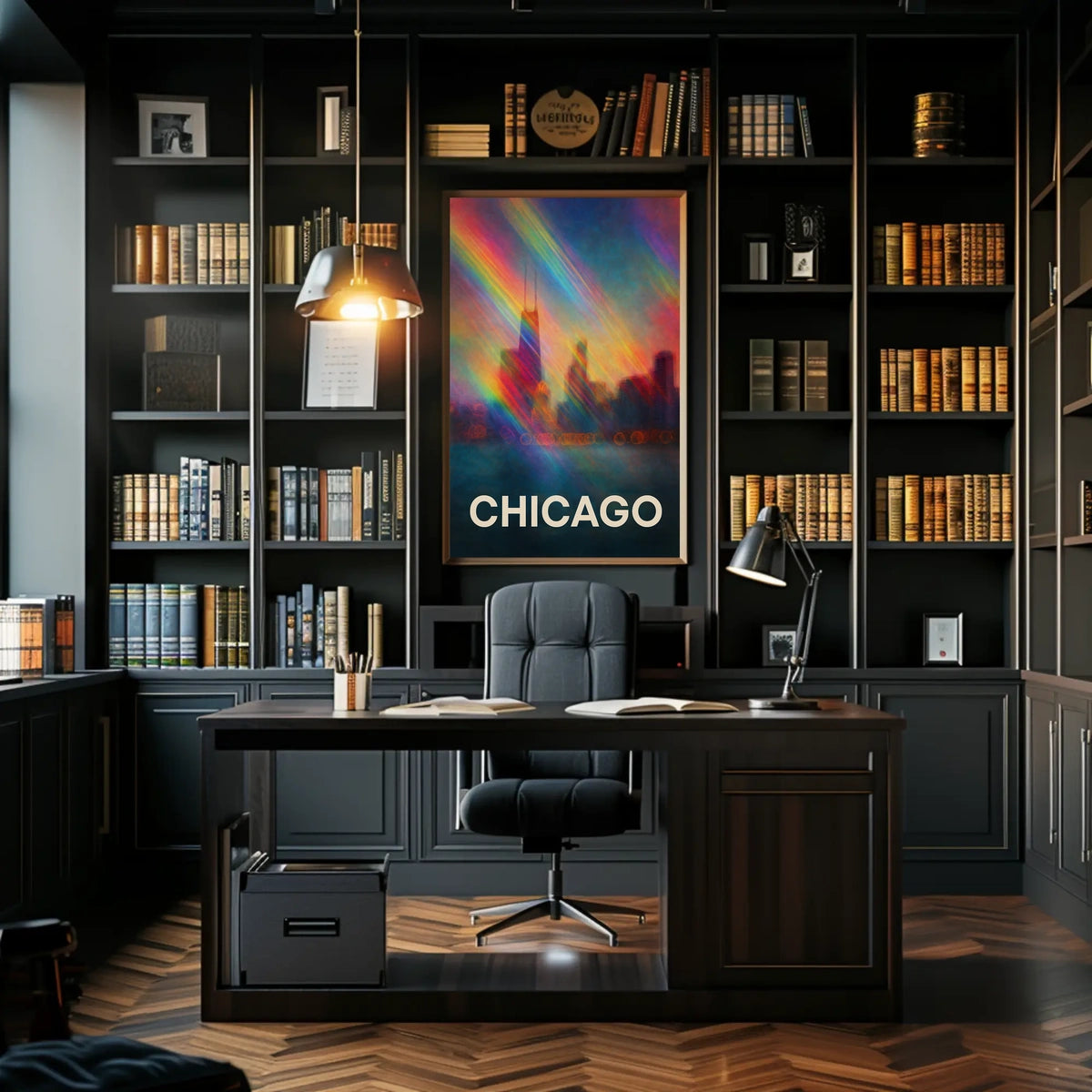 Chicago Skyline Photography Realism Wanderlust Poster