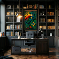 Vibrant Toucan and Brazilian Flag Poster