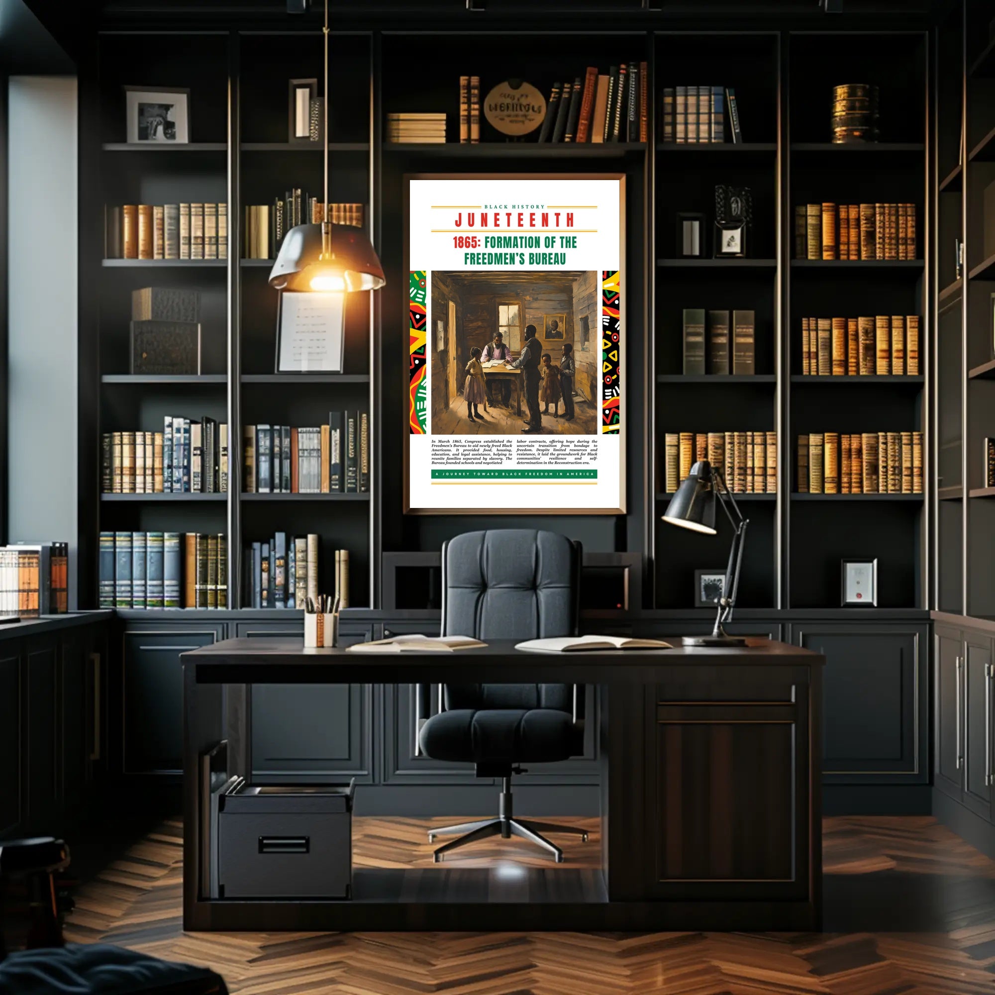 Black History Freedmen's Bureau 1865 Cultural Heritage Poster
