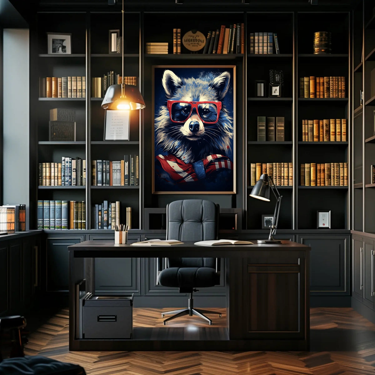 Cool Raccoon in Shades Poster