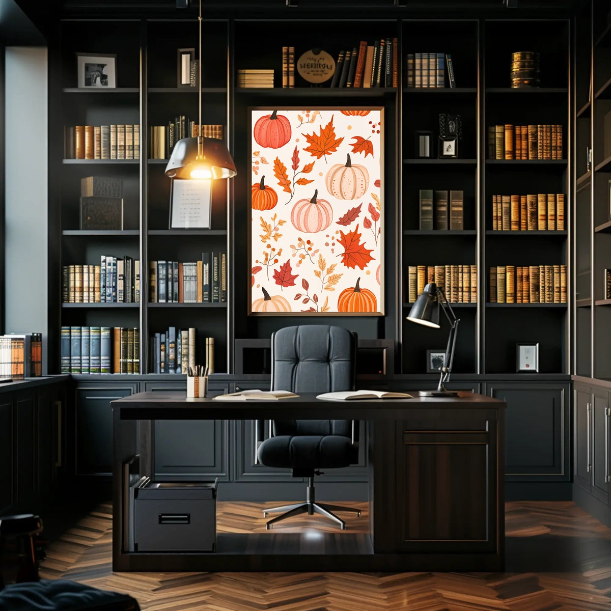 Autumn Harvest Fall Pumpkins Leaves Poster