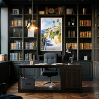 Coastal Mediterranean Scene Poster PosterGoat