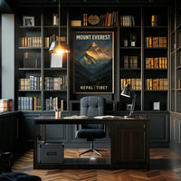 Mount Everest Vintage Travel Himalayan Adventure Nostalgia Majestic Snowcapped Peak Poster