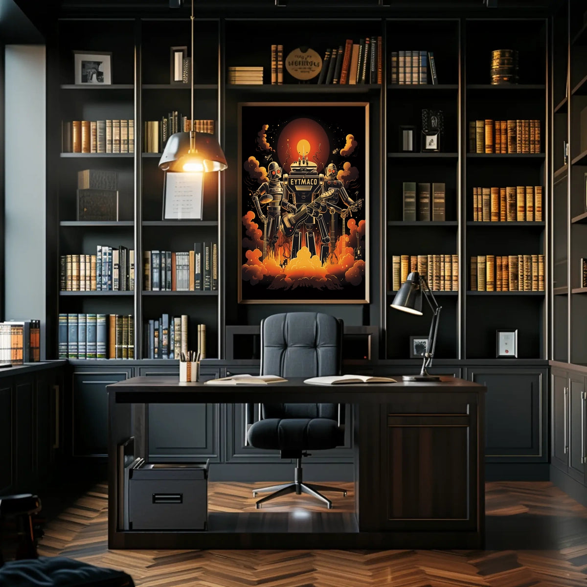 Robot Rock Revolution Cyberpunk Futurism Techno Poster