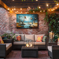 Surreal Time Landscape with Barren Trees Artistic Poster