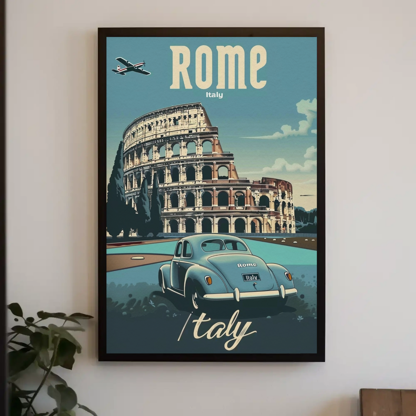 Rome Italy Vintage Travel Poster
