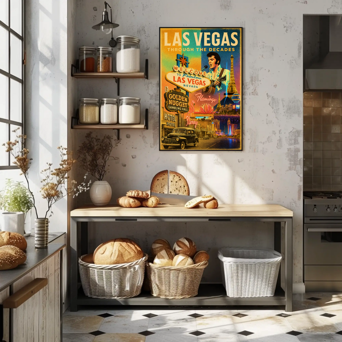 Las Vegas Nevada Vintage Glamour Neon Lights Travel Poster