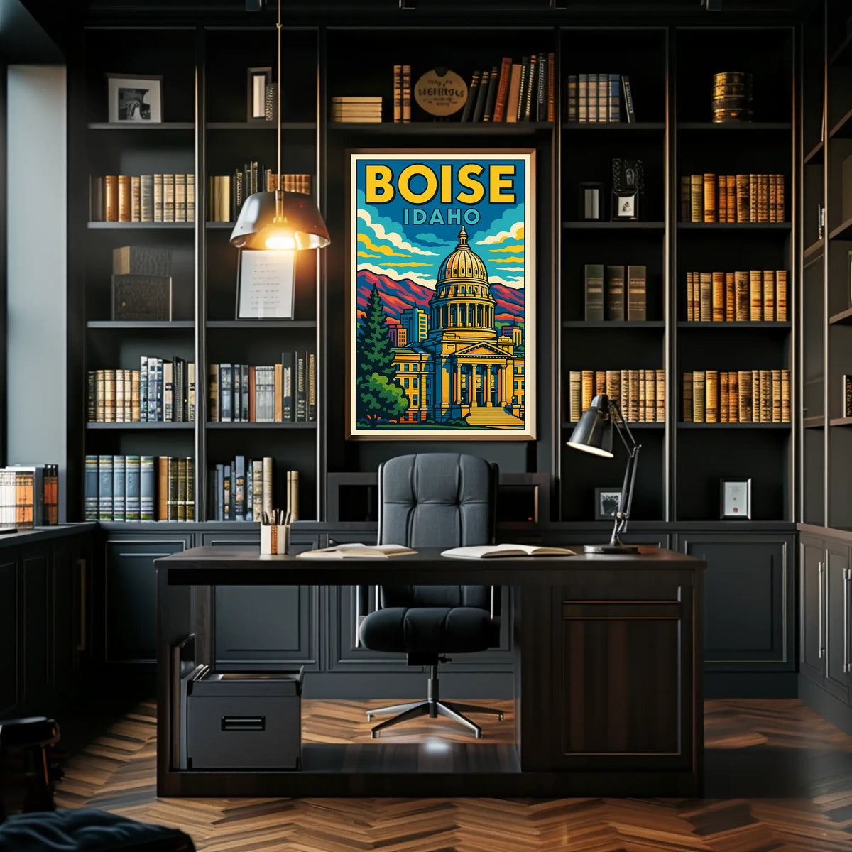 Boise, Idaho Vibrant Cityscape Poster