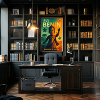 Fly Benin Vibrant Travel Adventure Poster PosterGoat